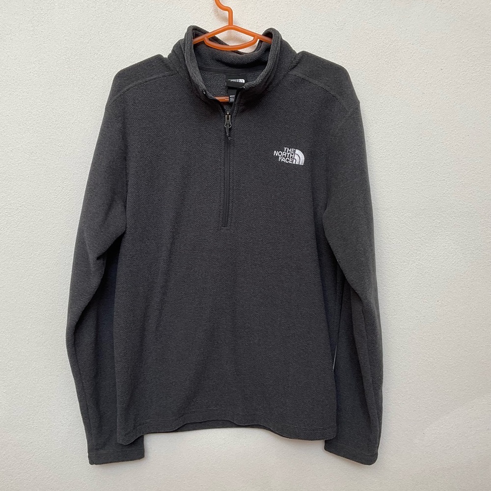 North Face Dark Grey Full Zip Fleece Lined Jacket Size Medium Men's Winter